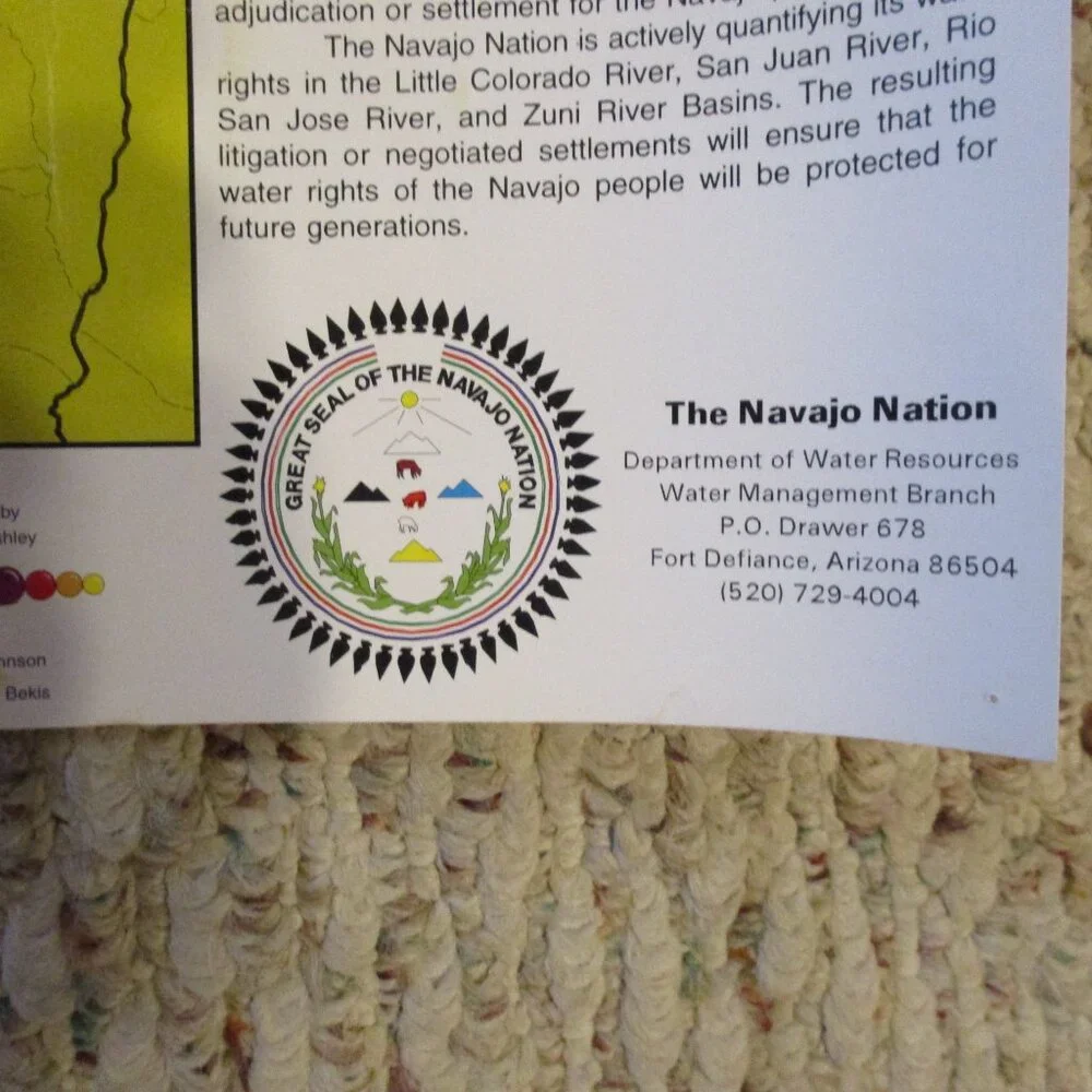 Vtg Dept. Of Water Resources 'Waters Of The Navajo Nation' Map - Condition Issue